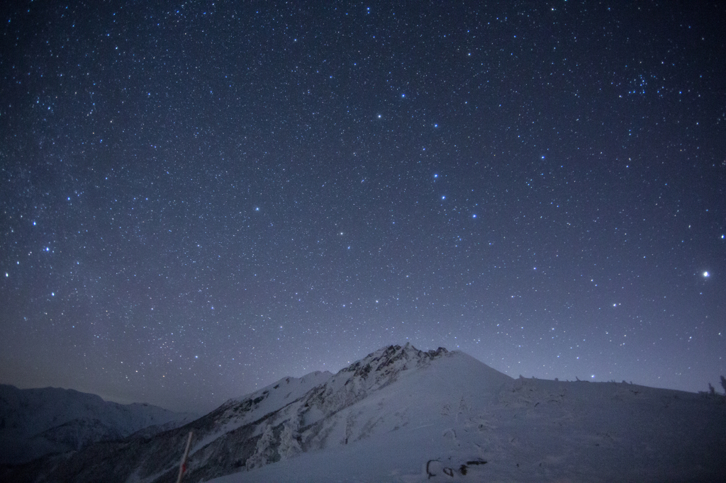 西穂高岳と北斗七星