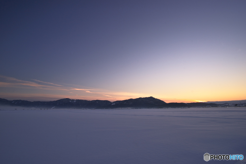 大雪の夕暮