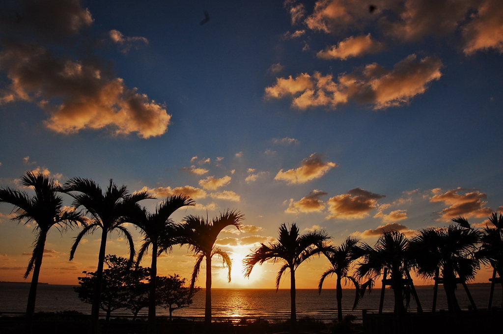 美ら海からの夕日