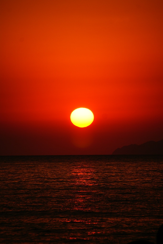笹川流れの夕日