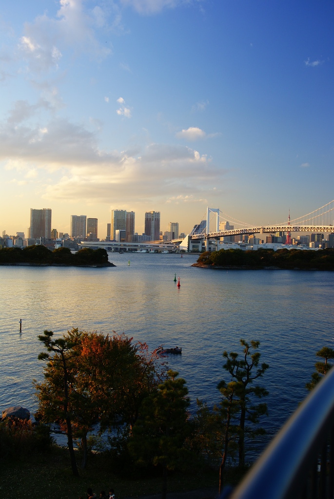 夕焼けと青空と