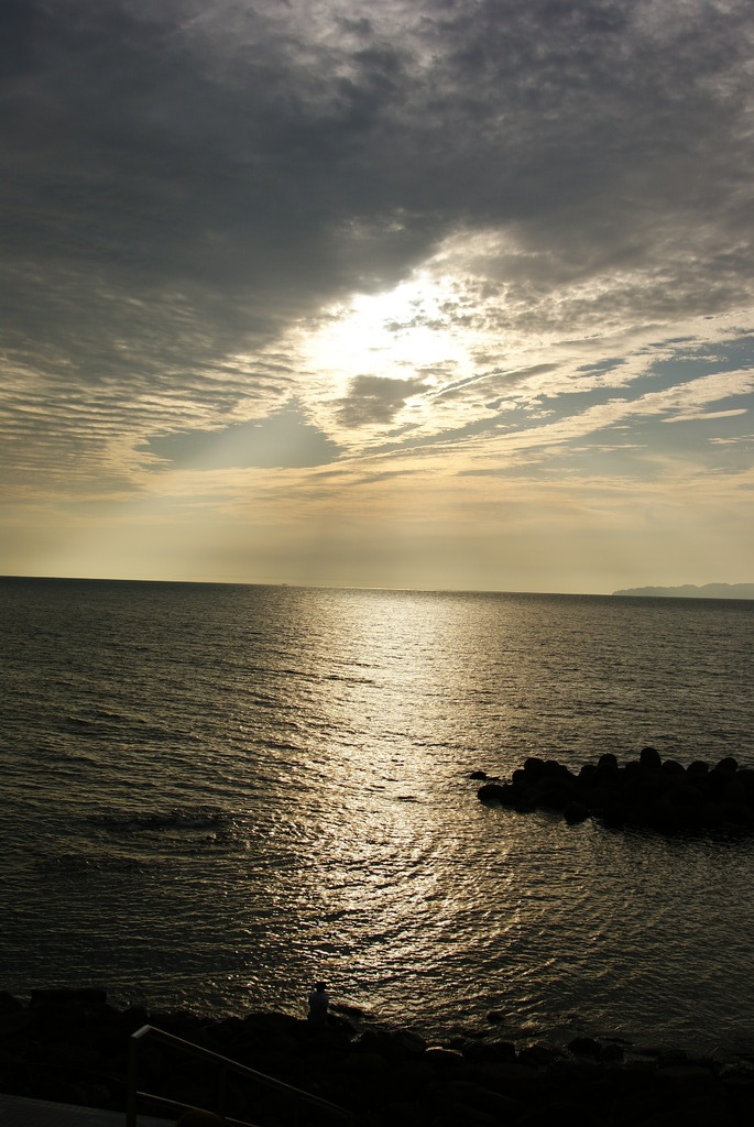 笹川流れの夕日