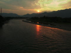 犀川夕景