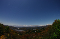 月下の北アルプス in 大岡