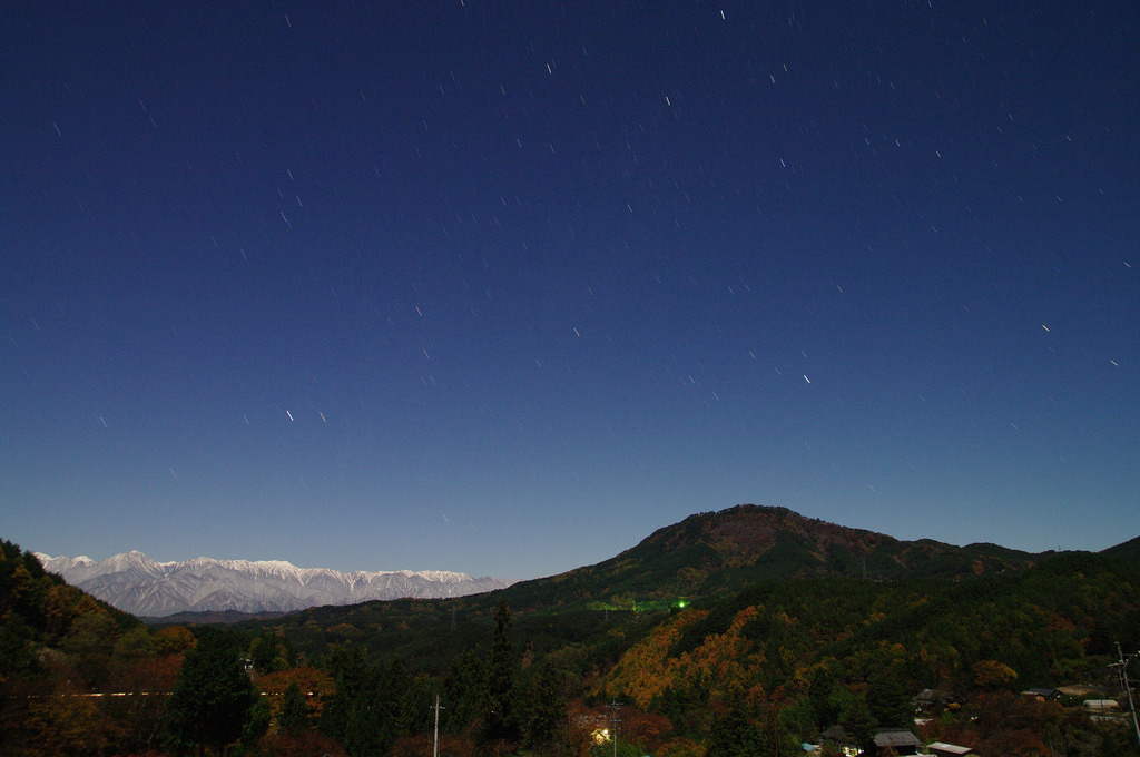 月下の北アルプス in 四賀