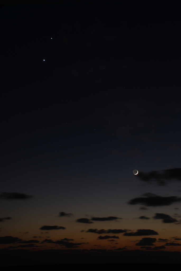 月と木星、金星