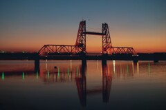 夕焼けの昇開橋