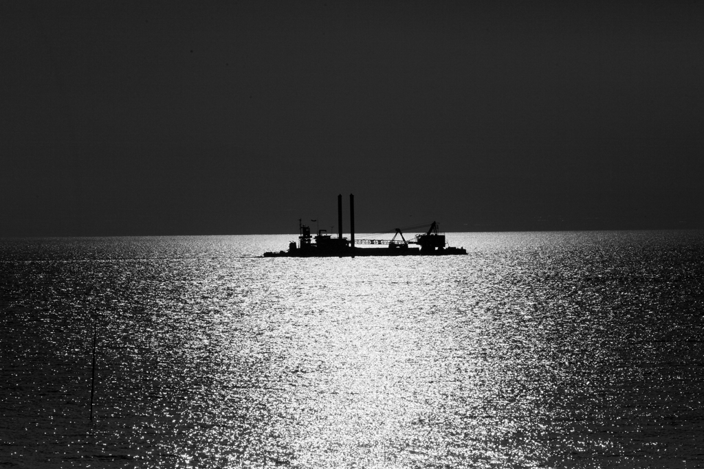 a Work Boat in the Light