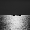 a Work Boat in the Light