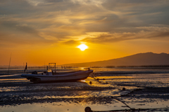 有明海　春の夕陽（２）