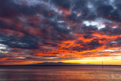 有明海　初秋の夕焼け