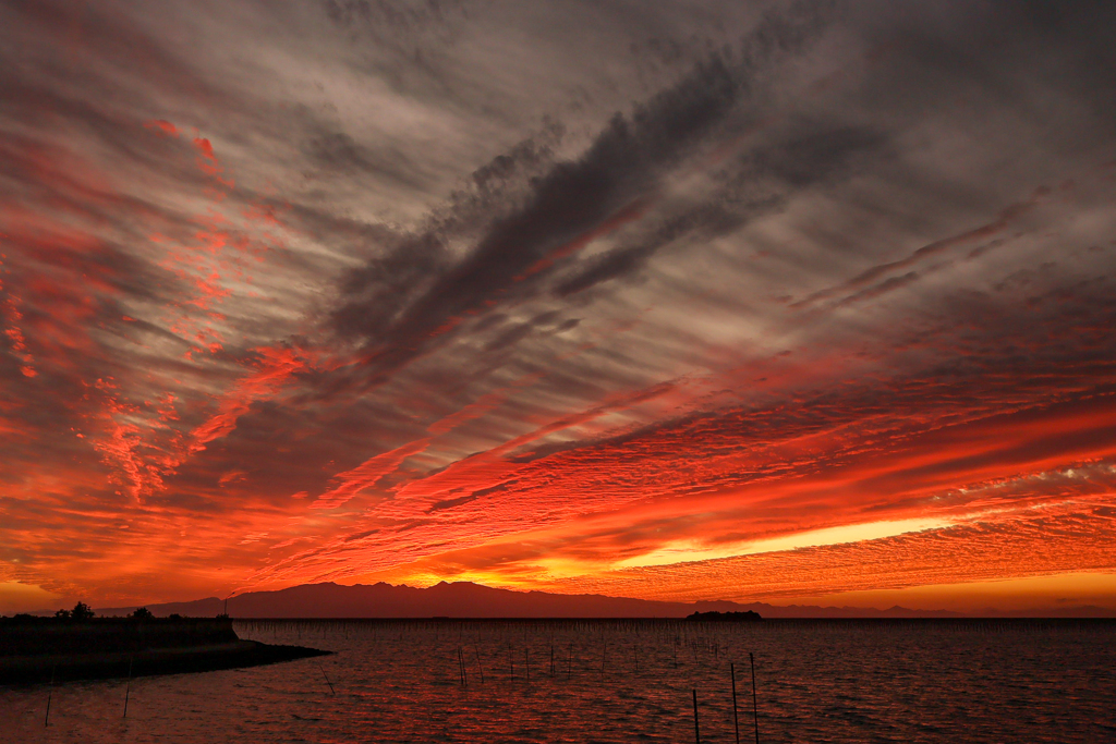 Intersection of Black and Red Sky