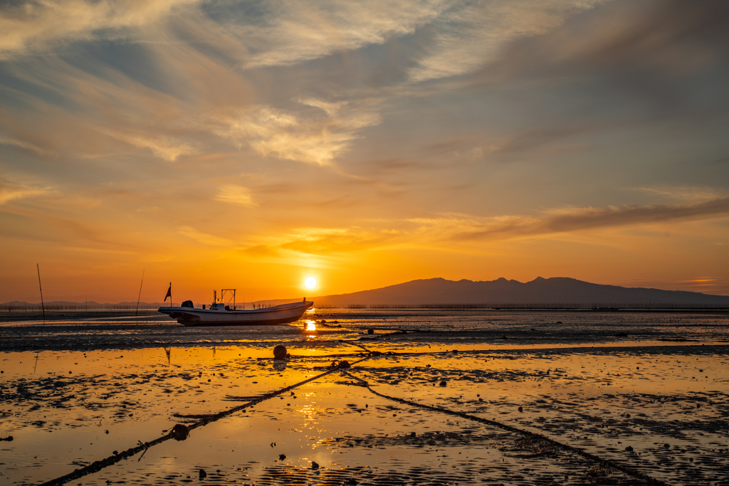 有明海　春の夕陽　（１）