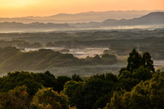 里山の朝　