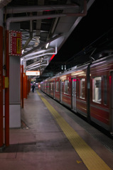 夜の箱根登山鉄道