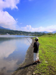 小6・夏休み・釣り・青空