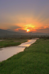 酒匂川夕景with_JR