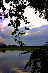 stained with sky blue