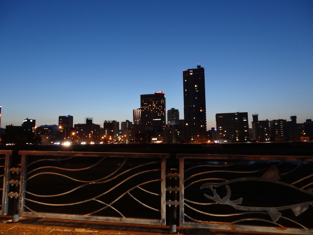 豊平川沿いの夜景