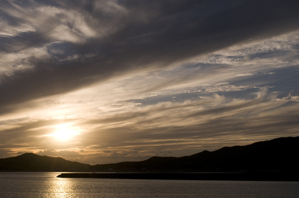 秋雲と夕暮れ