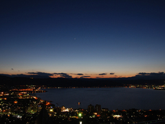 諏訪湖夕暮れ