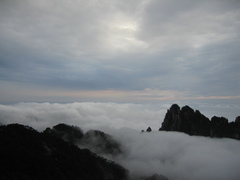 黄山の夕暮れ