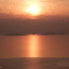 島と夕陽
