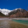 穂高岳と河童の川