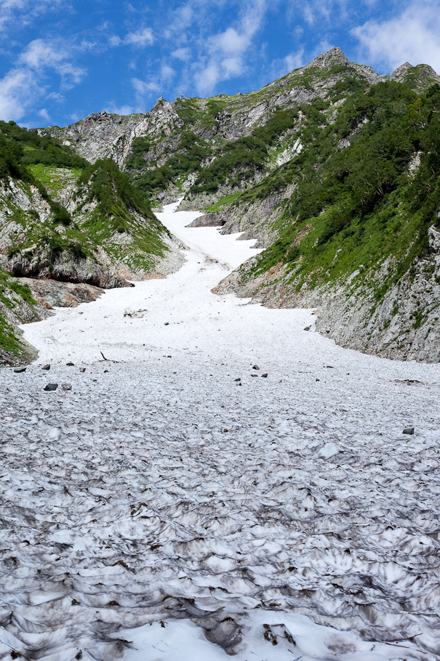 夏の白馬大雪渓