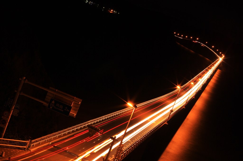 角島大橋の夜