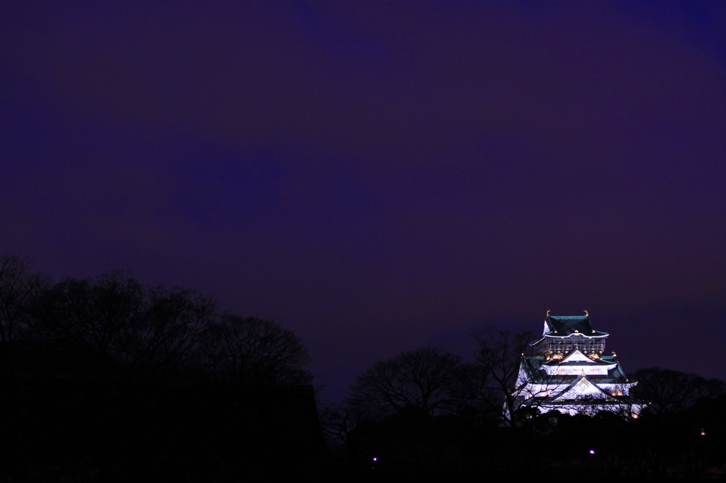 浮かび上がる大阪城