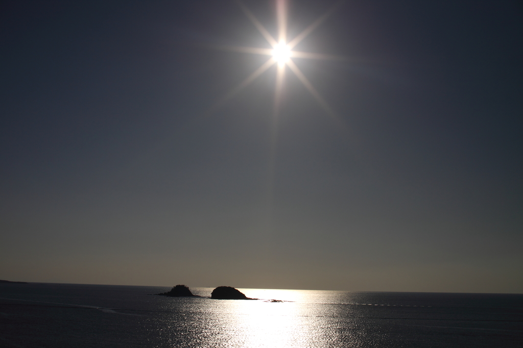角島大橋から望む夕日