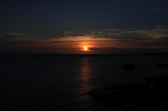 北浦街道から見た夕日