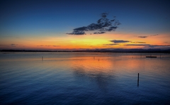 浜名湖の夕暮れ