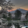 岩木山①　弘前公園公園から