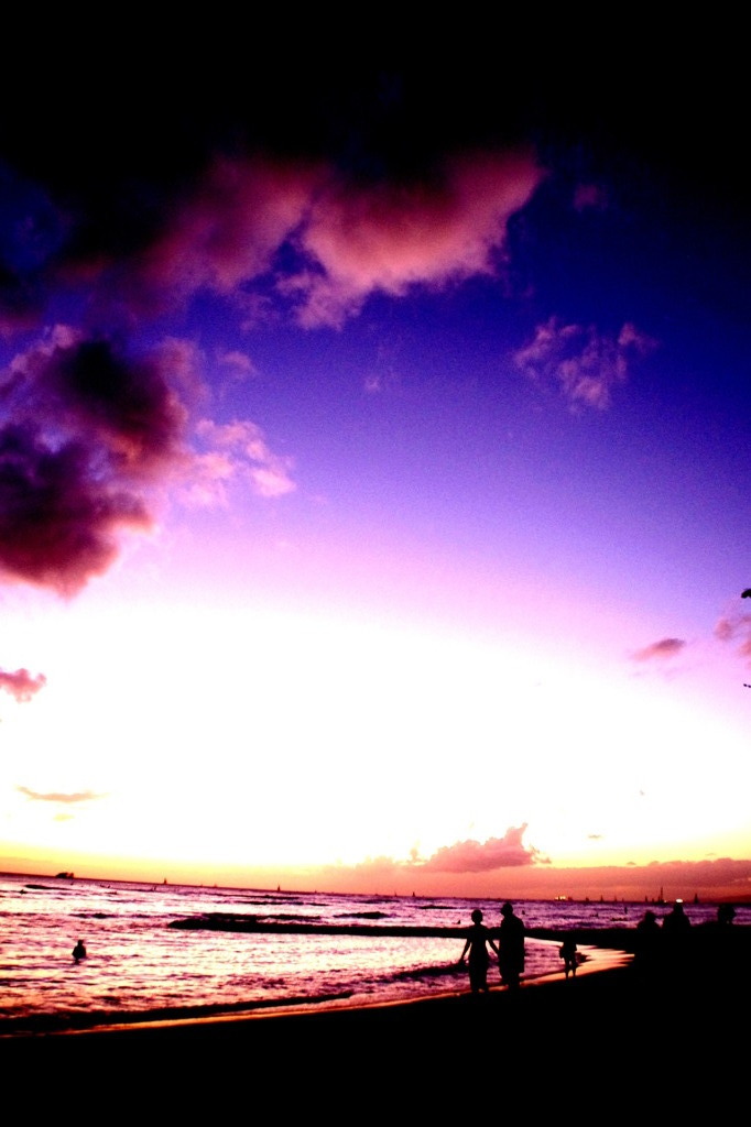 Violet sky in Hawaii