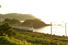 新潟の海岸線を走っていた電車
