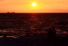 来てよかったね_知多半島の夕焼け 