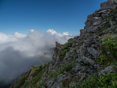 北岳山頂へ