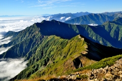 鹿島槍ヶ岳から望む爺ヶ岳