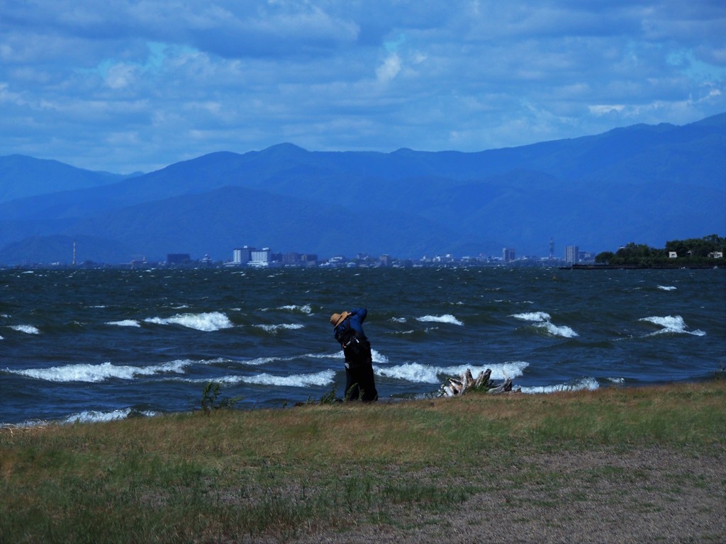 琵琶湖、撮る人