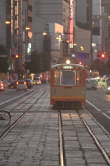 夕暮れ・伊予鉄（14・10・24市内線大街道電停）