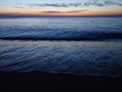 夕暮れ水晶浜
