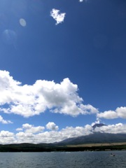 山中湖から見えた富士