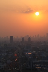 東大阪の夕日