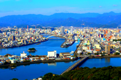 五台山から高知市街の眺め