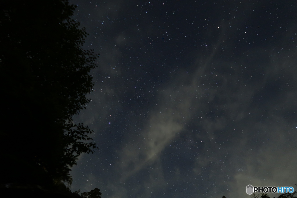 オーレン小屋のテントサイト星空