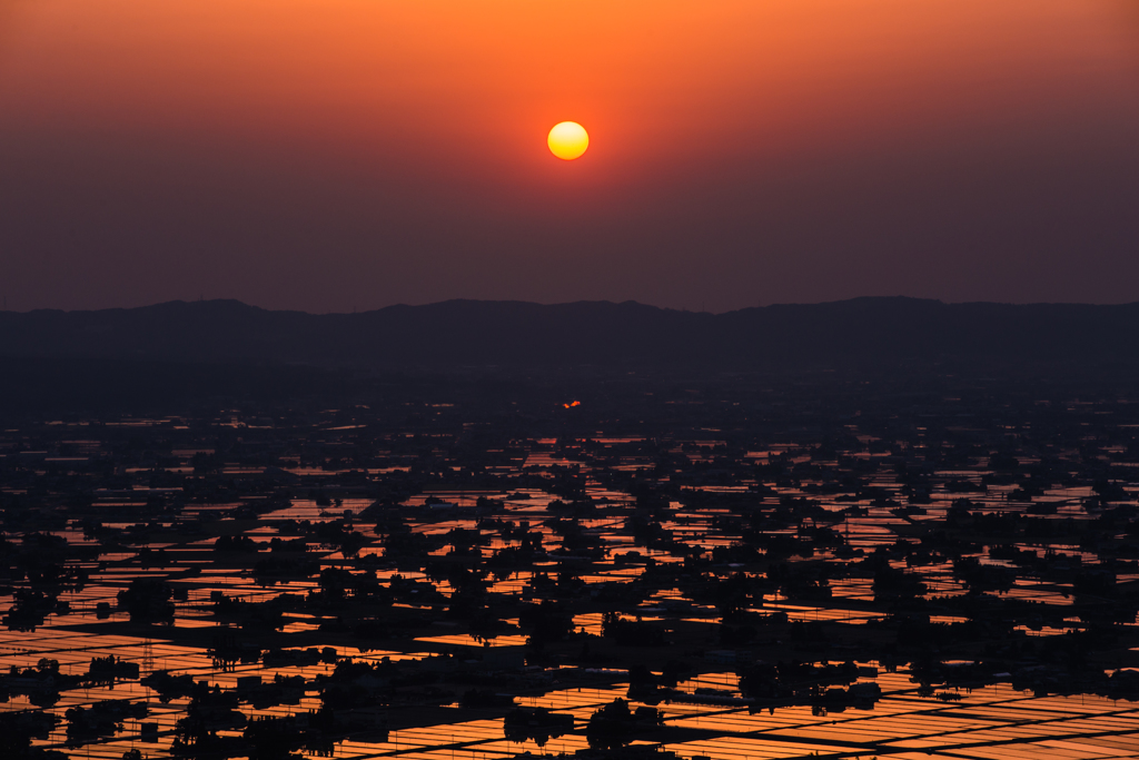 夕焼け反景