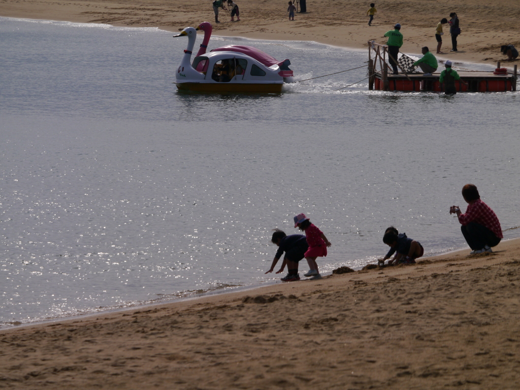 賑わいの浜辺