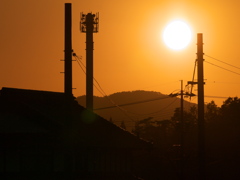 夕日のシルエット